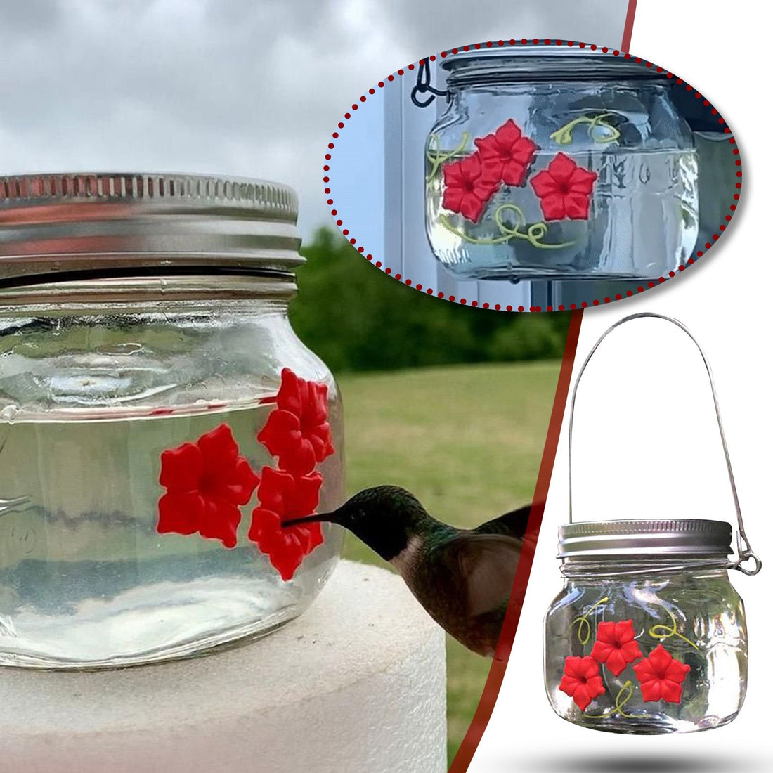 Hummingbird Feeder Plastic Flower Bird Feeder