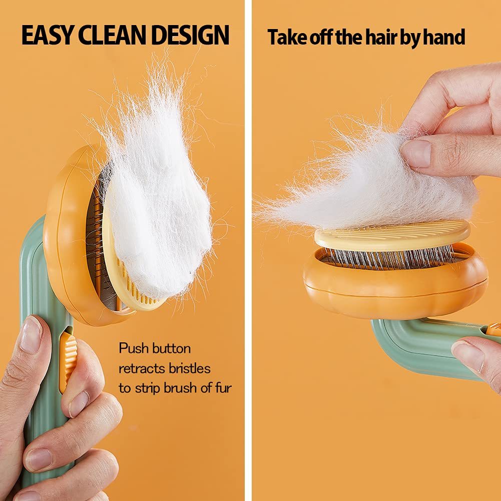 Pet Pumpkin Brush, Pet Grooming Self Cleaning