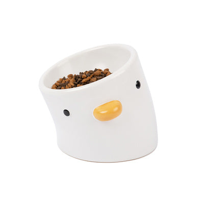 Ceramic Slanted Tall Pet Water Bowl