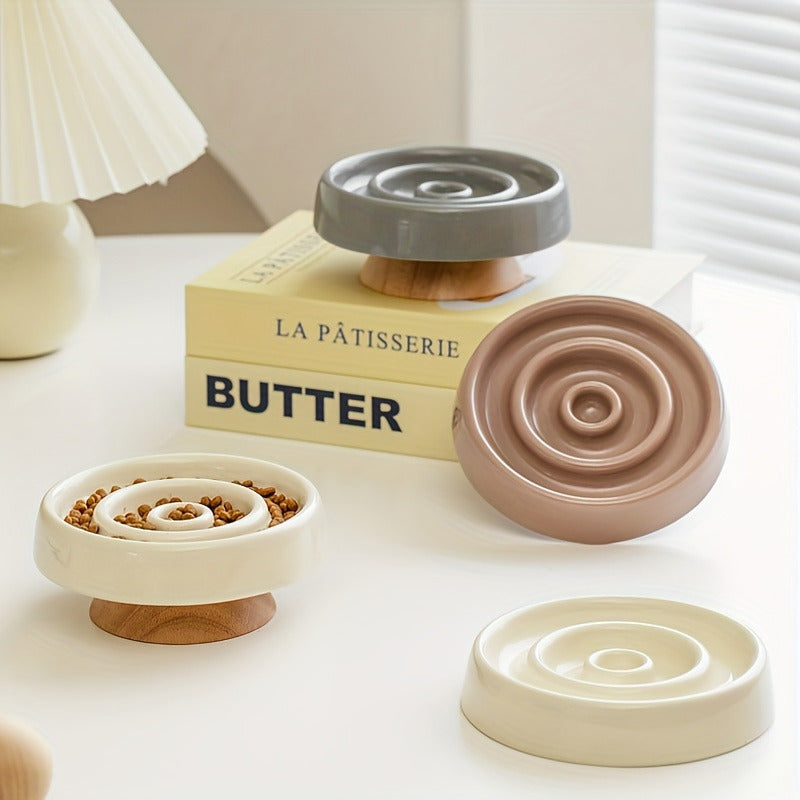 Ceramic Dog Slow Feeder Bowl Anti-Gulping