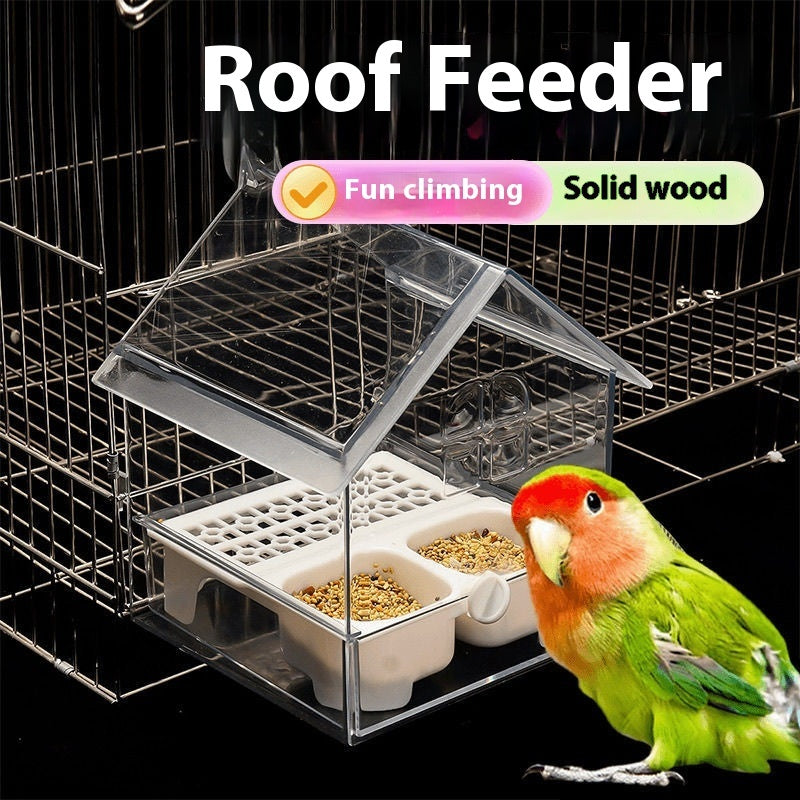 Peony Parrot Feeder Villa Transparent