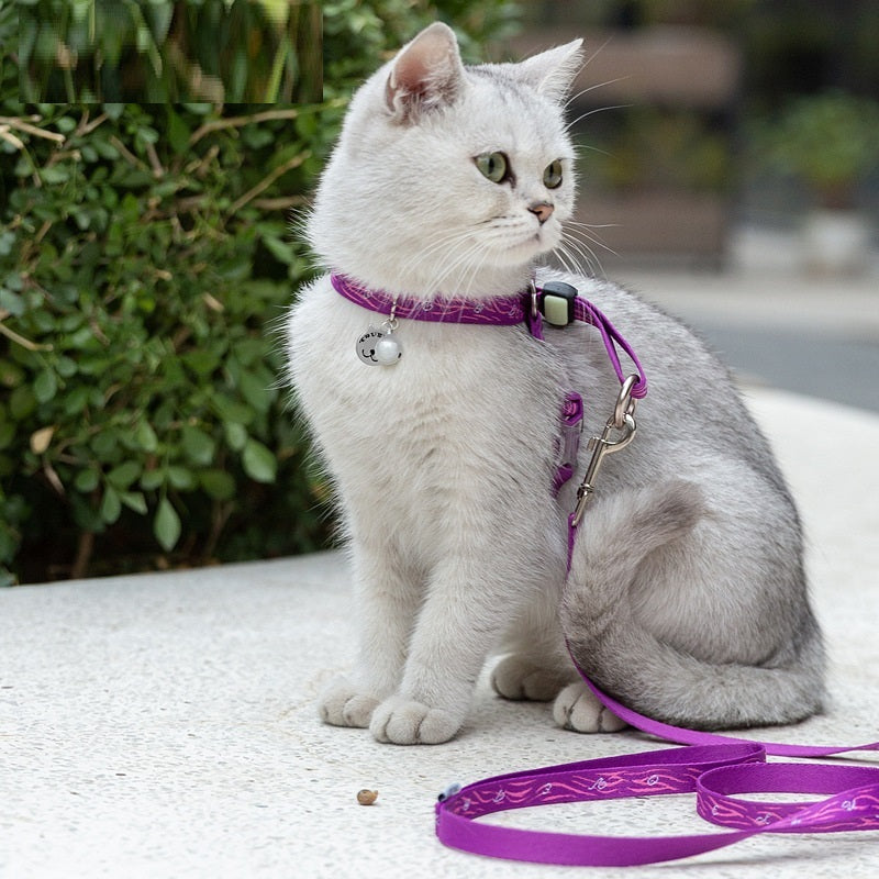 Pet Cat Bell Chest Strap Haulage Rope Package